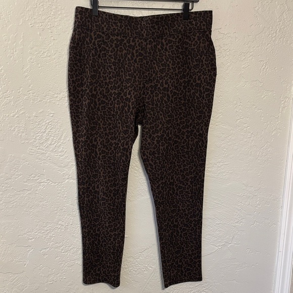 Faded Glory Pants - Faded Glory leopard print Brown stretch leggings 1X